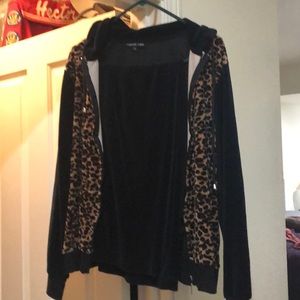 Hooded velour track suit like new